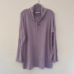 J. Jill Eco-Terry Lavender Cowl Neck Drawstring Pockets Oversized Workout Size M